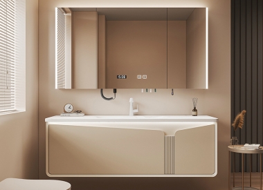 Gợi Ý Thiết Kế Tủ Lavabo Kết Hợp Tủ Gương LED Cho Phòng Tắm Hiện Đại