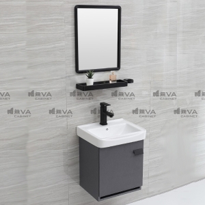 Bộ Tủ Chậu Liền Gương Kệ Gương Vuông Polywood Cao Cấp Navier NV-1126XT