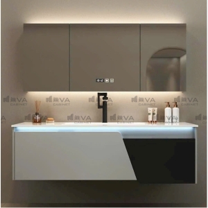 Tủ Lavabo Nhựa PVC Đặc Với Tủ Gương LED Navier NV-577