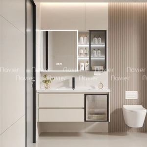 Tủ Lavabo Nhựa PVC Với Tủ Gương Navier NV-583