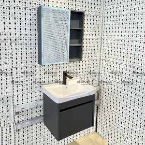 Tủ Lavabo Nhôm Đặc Kèm Gương LED Cao Cấp Navier NV-323-50L