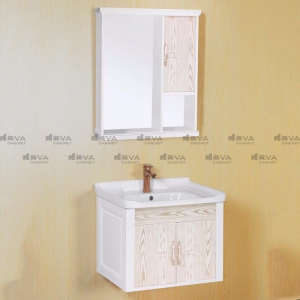 Bộ tủ chậu liền gương cánh màu vân gỗ Navier NV-461