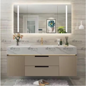 Tủ Lavabo Nhựa PVC Với  Bàn Đá Lavabo Âm Bàn Navier NV-569