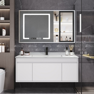 Tủ Chậu Nhựa PVC Phủ Gương Bóng Navier NV-620