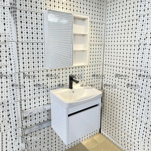 Tủ Lavabo Nhôm Đặc Màu Trắng Kèm Tủ Gương Cao Cấp Navier NV-3231-50